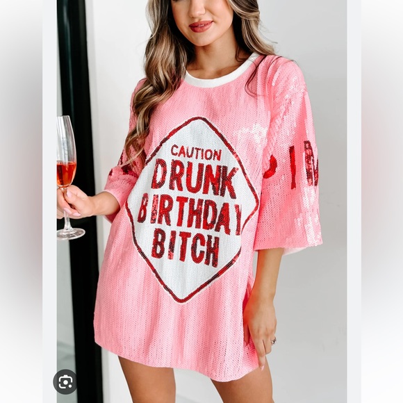 Dresses | Caution Drunk Birthday Bh Tunictshirt Dress Sequence | Poshmark Dresses | Caution Drunk Birthday Bh Tunictshirt Dress Sequence | Poshmark